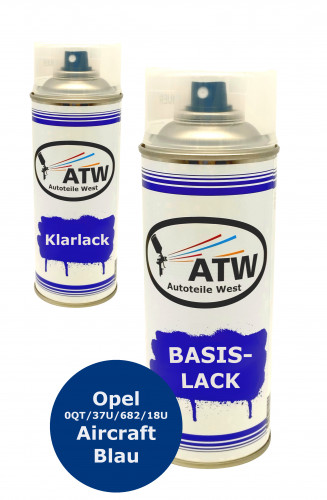 Autolack für Opel 0QT/37U/682/18U Aircraft Blau +400ml Klarlack Set